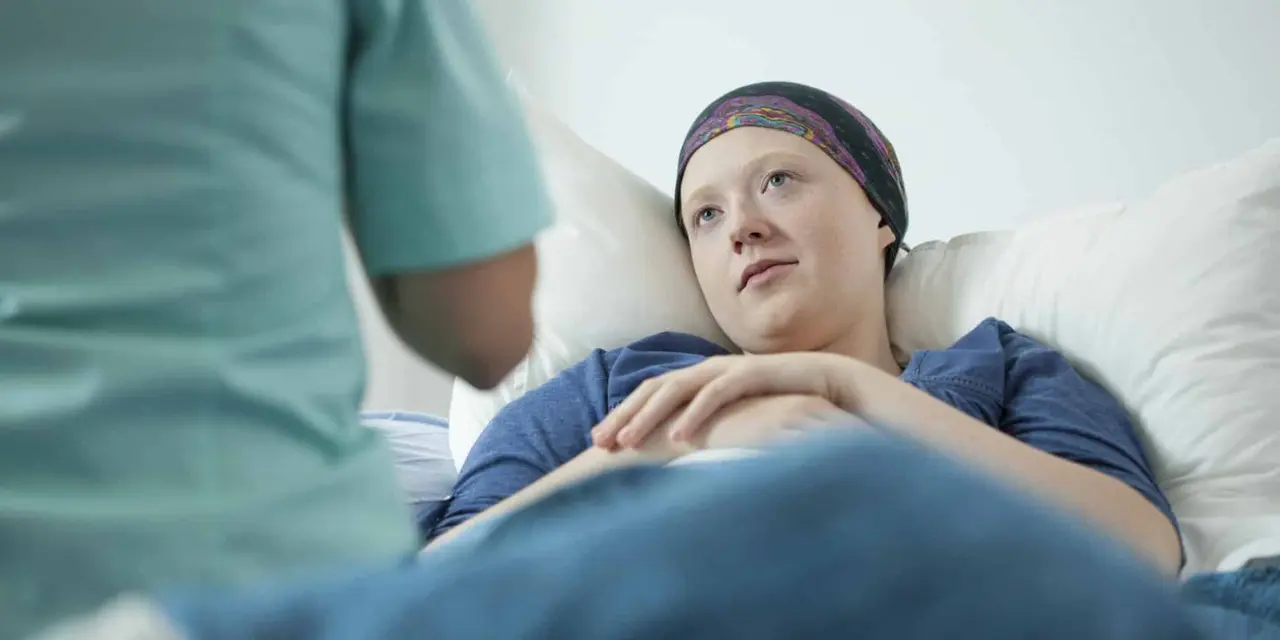 Doctor and patient with cancer