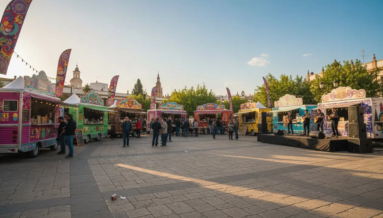  Alma Hispana en Jerez: 14 food trucks y tres d&iacute;as de m&uacute;sica en la Alameda Vieja - Imagen generada por IA 