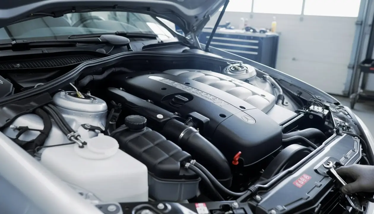  Motor Mercedes OM648 di&eacute;sel de seis cilindros: 3 a&ntilde;os de potencia y fiabilidad casi perfecta - Imagen generada por IA 
