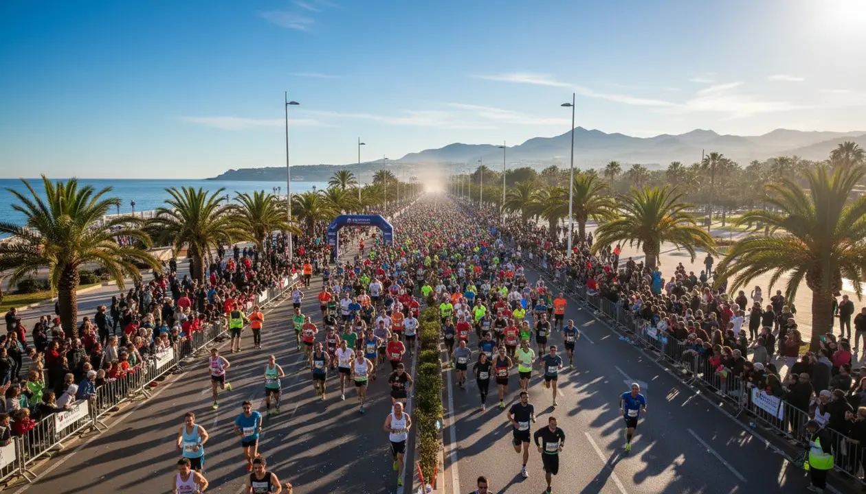  Marat&oacute;n de Estepona Jard&iacute;n de la Costa del Sol con m&aacute;s de 1.700 corredores - Imagen generada por IA 