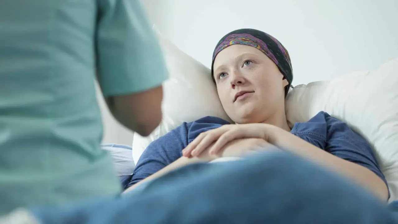 Doctor and patient with cancer