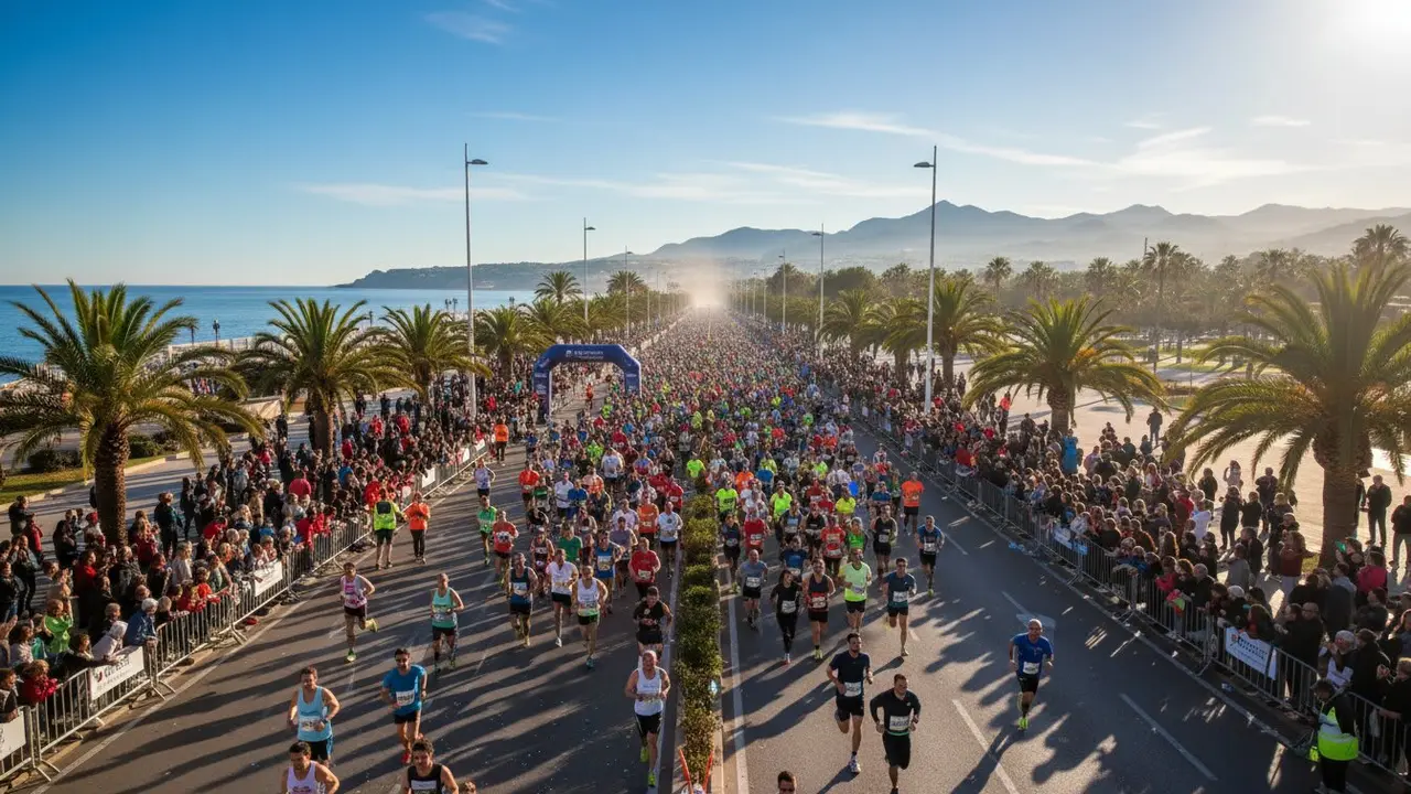  Marat&oacute;n de Estepona Jard&iacute;n de la Costa del Sol con m&aacute;s de 1.700 corredores - Imagen generada por IA 