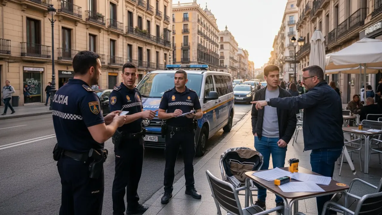  Polic&iacute;a Local de M&aacute;laga tramita 26 denuncias por ruido y convivencia ciudadana en una semana - Imagen generada por IA 
