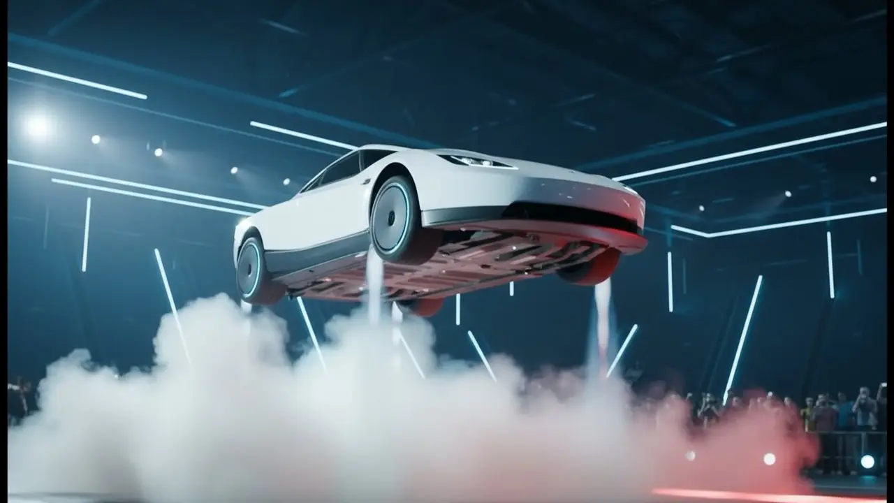 Tesla Roadster volando: aceleraci&oacute;n, piruetas y cifras del deportivo el&eacute;ctrico de 2028 &mdash; Imagen generada por IA