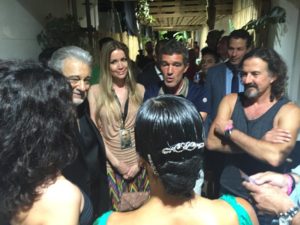 25.07.Placido Domingo,Nicole Kimpel, Antonio Banderas y Jose Maria Cano.Concierto Placido Domingo en Starlite.Backstage2