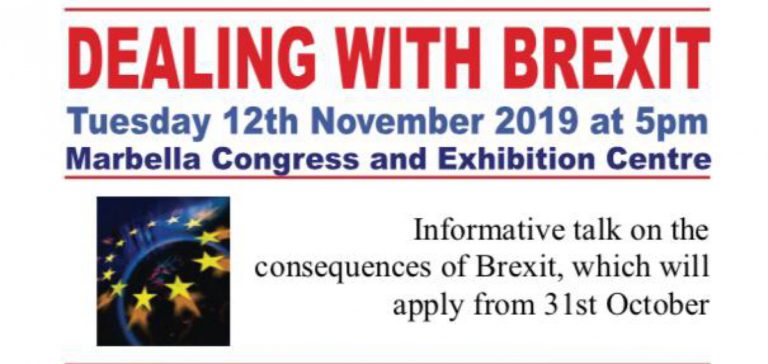 Informative talk on the consequences of Brexit will take place in Marbella on November 12